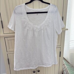 Woman Within White Embellished Relaxed Tee